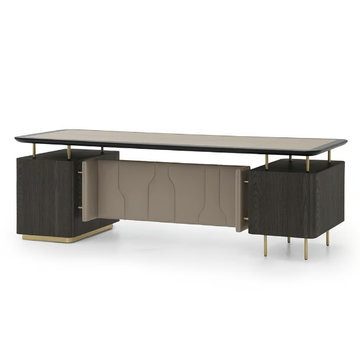 PANAMERA - Leather executive desk with drawers by formitalia luxury group - view 3